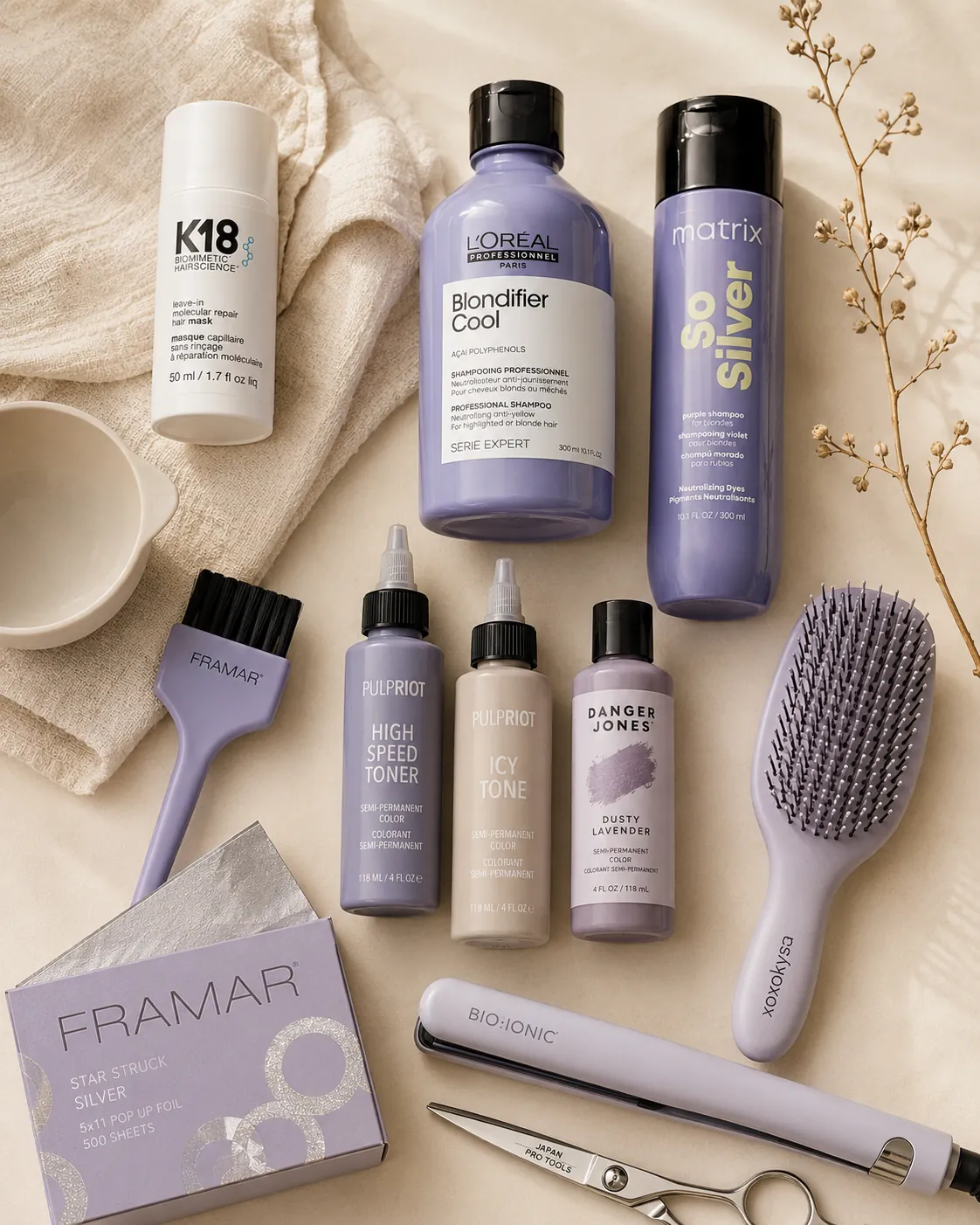Flagship EDU Tour product kit — blonding and toning essentials